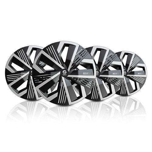 TAPACUBOS NAGOYA BICOLOR 15" NEGRO / PLATA 4PCS CS1