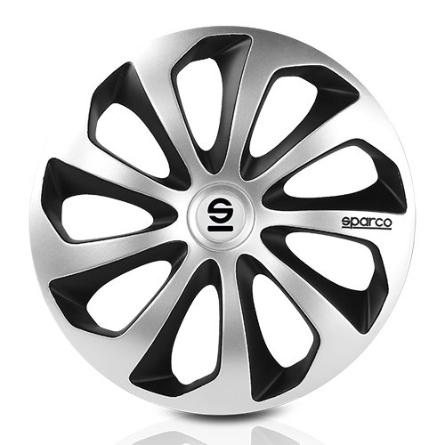 TAPACUBOS SICILIA BICOLOR 16" PLATA/NEGRO SPC 4UDS CS5 - Imagen 3