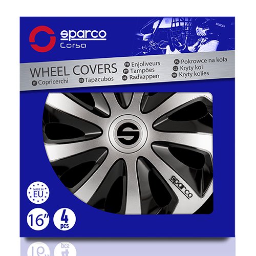 TAPACUBOS SICILIA BICOLOR 16" PLATA/NEGRO SPC 4UDS CS5 - Imagen 6
