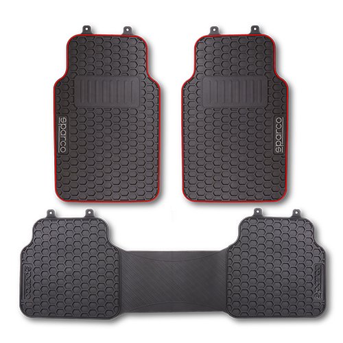 ALFOMBRA F500 NEGRO/ROJO PVC SPARCO 3 PIEZAS CS4