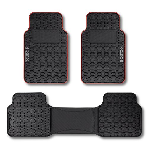 ALFOMBRA F500 NEGRO/ROJO PVC SPARCO 3 PIEZAS CS4 - Imagen 2