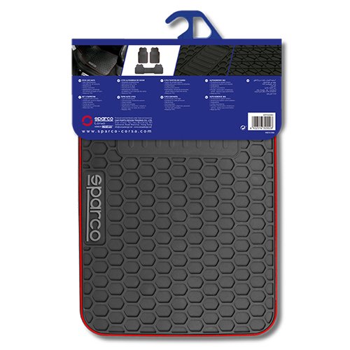 ALFOMBRA F500 NEGRO/ROJO PVC SPARCO 3 PIEZAS CS4 - Imagen 4