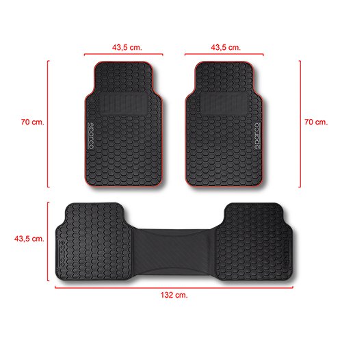 ALFOMBRA F500 NEGRO/ROJO PVC SPARCO 3 PIEZAS CS4 - Imagen 5