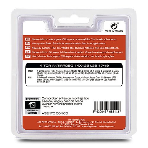 ANTIRROBO 14X125 L28 17/19 4 TORNILLOS BLACK CHROME CS6 - Imagen 3