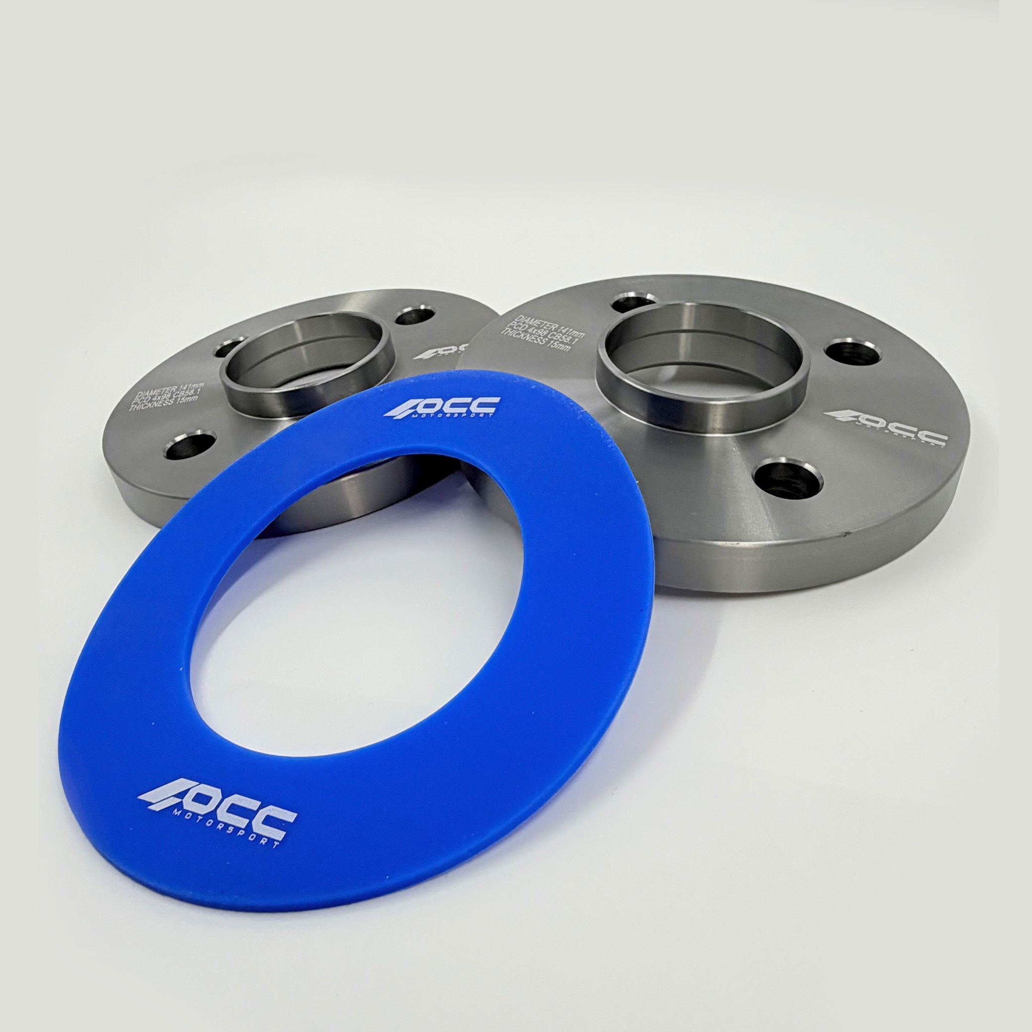 SEPARADORES OCCMOTORSPORT D.CENT. ANCHO:15MM PCD:4X98 BUJE:58,1 BUJE EXT:58,1 OD:141 TORN. M12X1,25 CONIC - Imagen 2