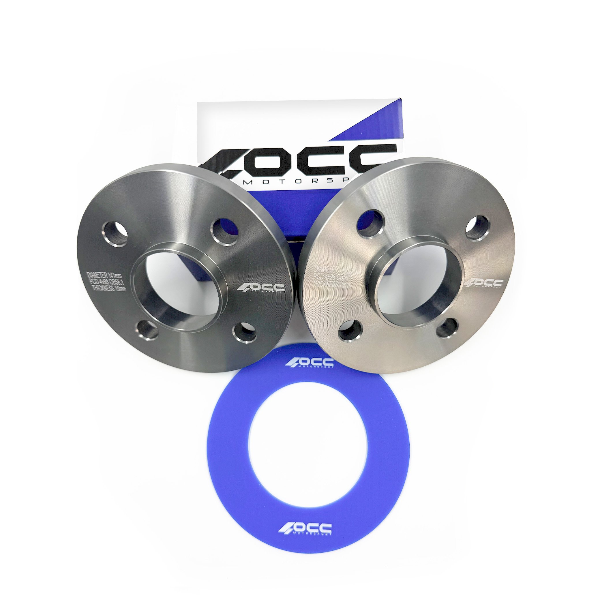 SEPARADORES OCCMOTORSPORT D.CENT. ANCHO:15MM PCD:4X98 BUJE:58,1 BUJE EXT:58,1 OD:141 TORN. M12X1,25 CONIC - Imagen 4