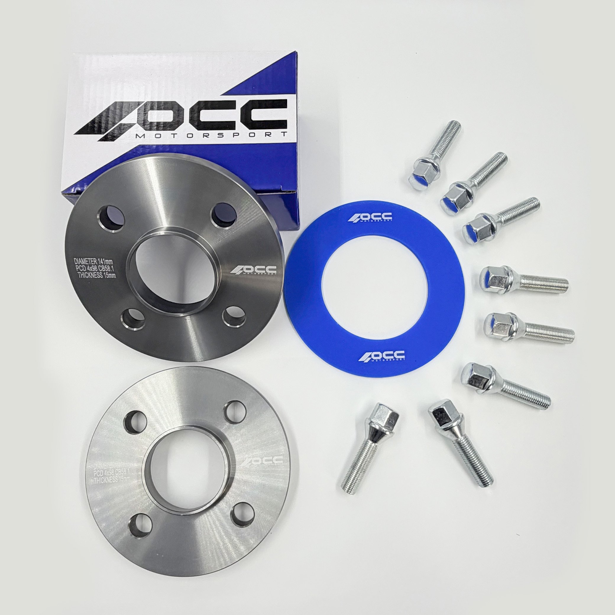 SEPARADORES OCCMOTORSPORT D.CENT. ANCHO:15MM PCD:4X98 BUJE:58,1 BUJE EXT:58,1 OD:141 TORN. M12X1,25 CONIC - Imagen 5